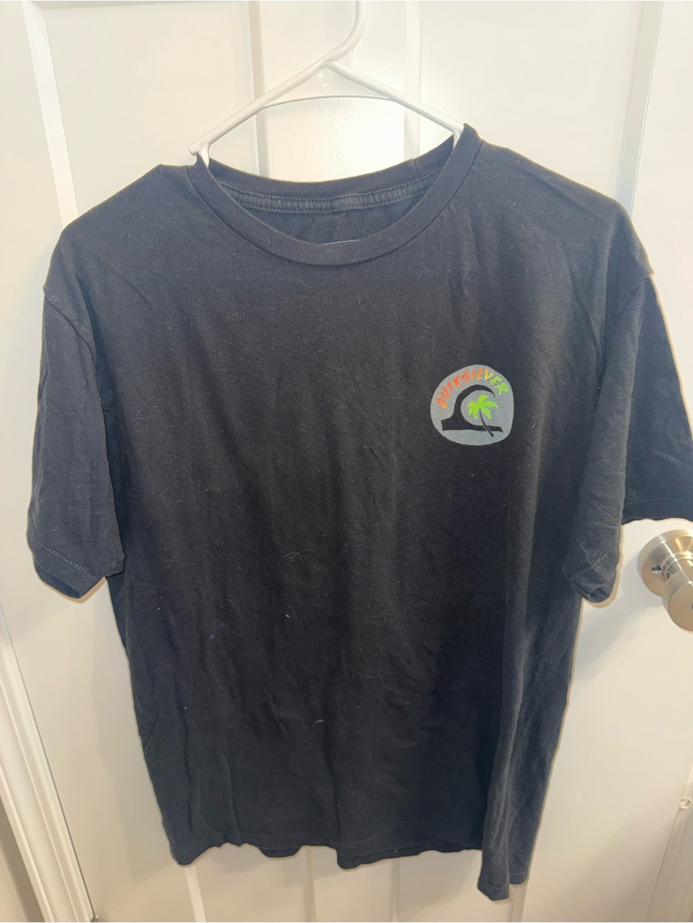 Quiksilver Black Short-Sleeve Tee with Palm Graphic
